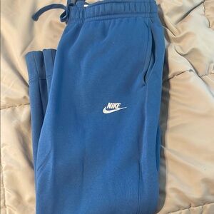 Nike Blue Sweatpants with Elastic Waistband and Tapered Ankles